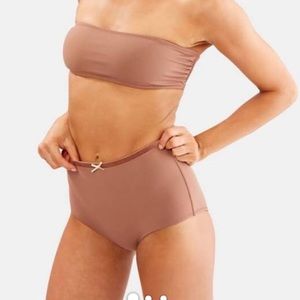 Solid and striped bikini